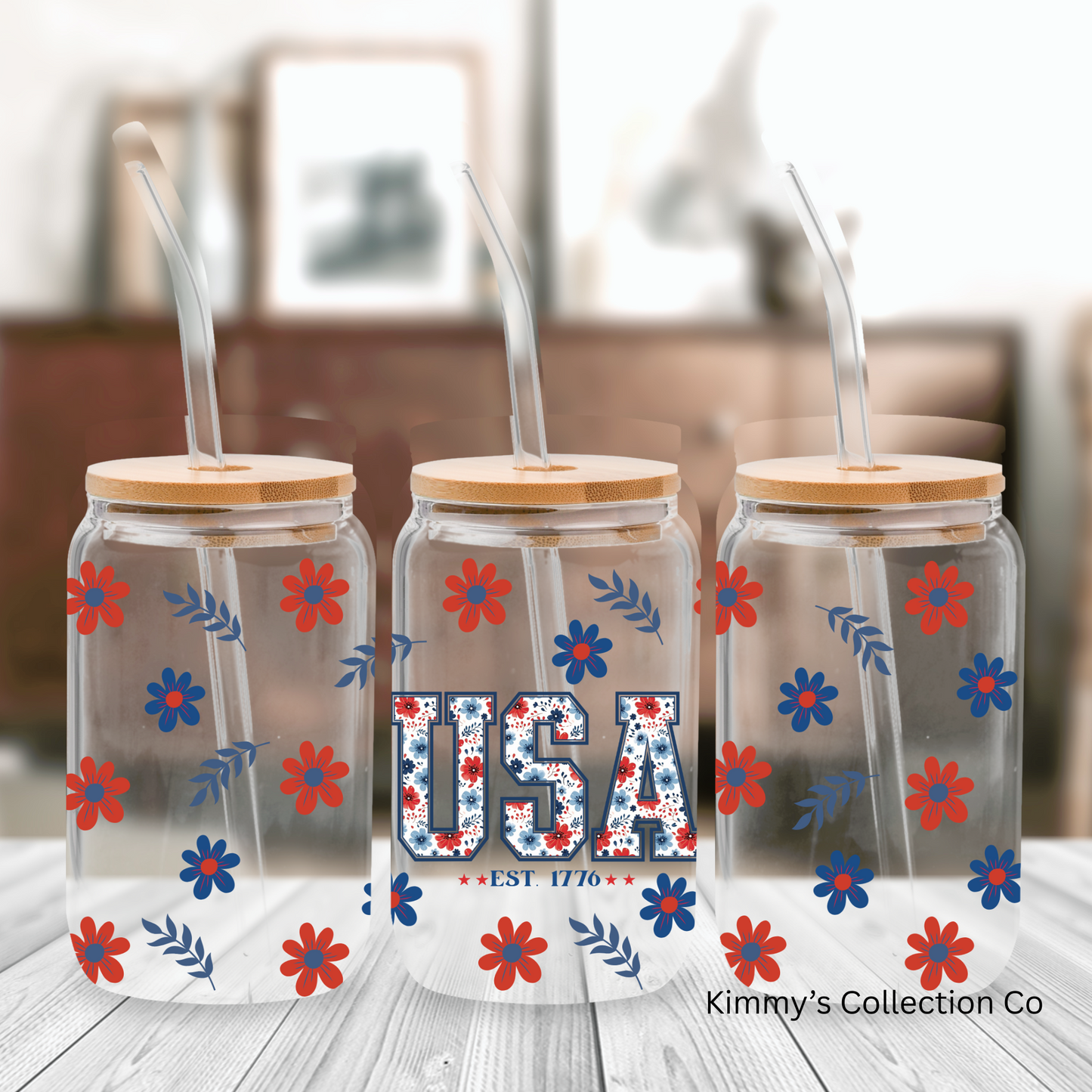 Glass Can - Floral USA Glass Can