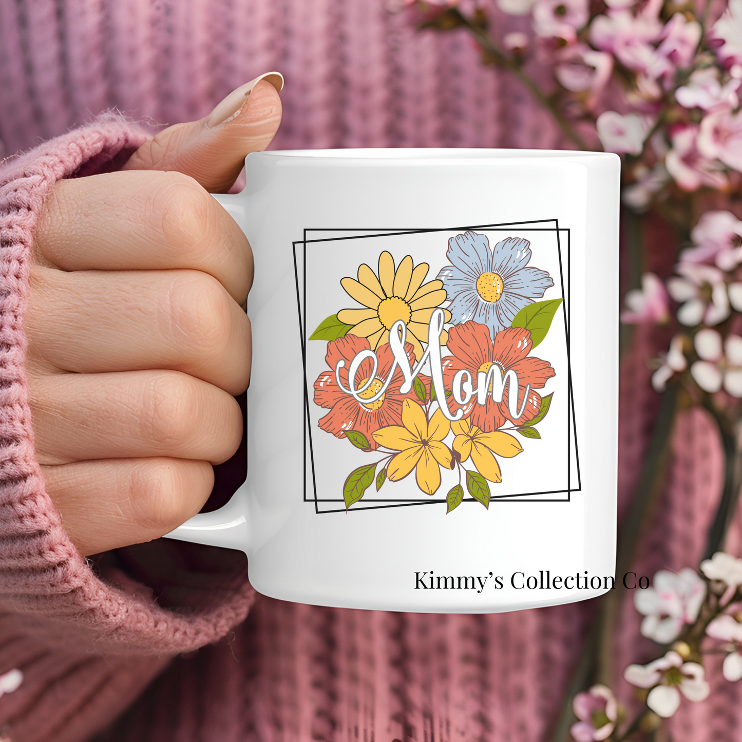 Coffee Mug - Mom, Vintage Floral