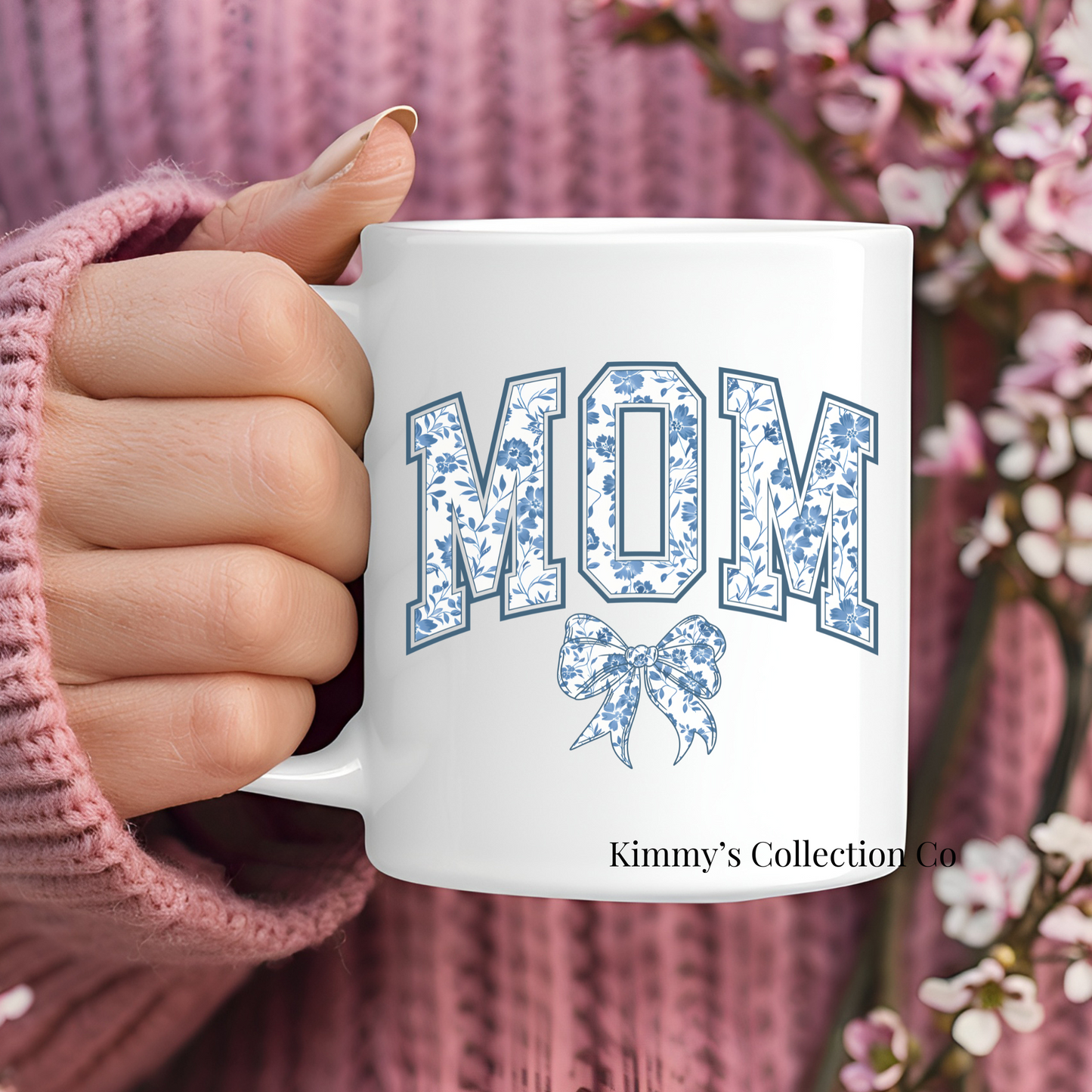 Coffee Mug - Mom, Blue Vintage