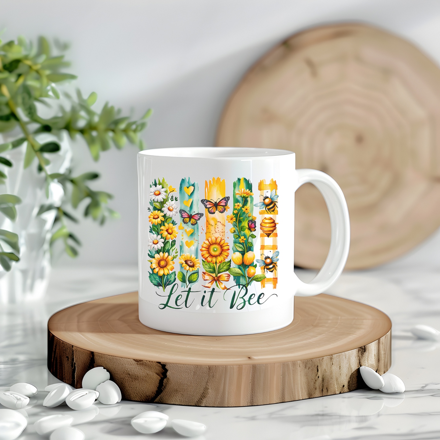 Coffee Mug - Let It Bee floral