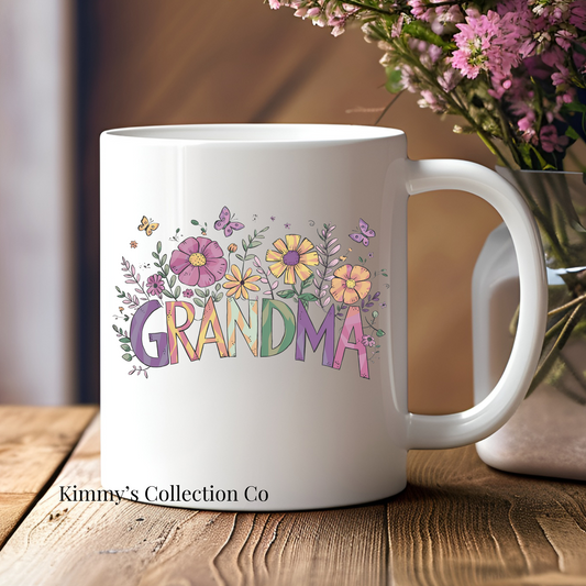 Coffee Mug - Grandma Floral Design