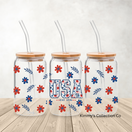 Glass Can - Floral USA Glass Can
