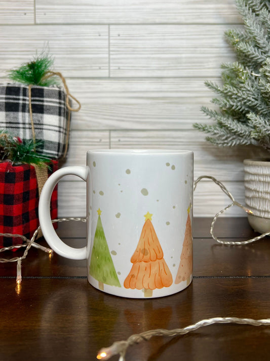 Coffee Mug - Christmas Pastel Trees