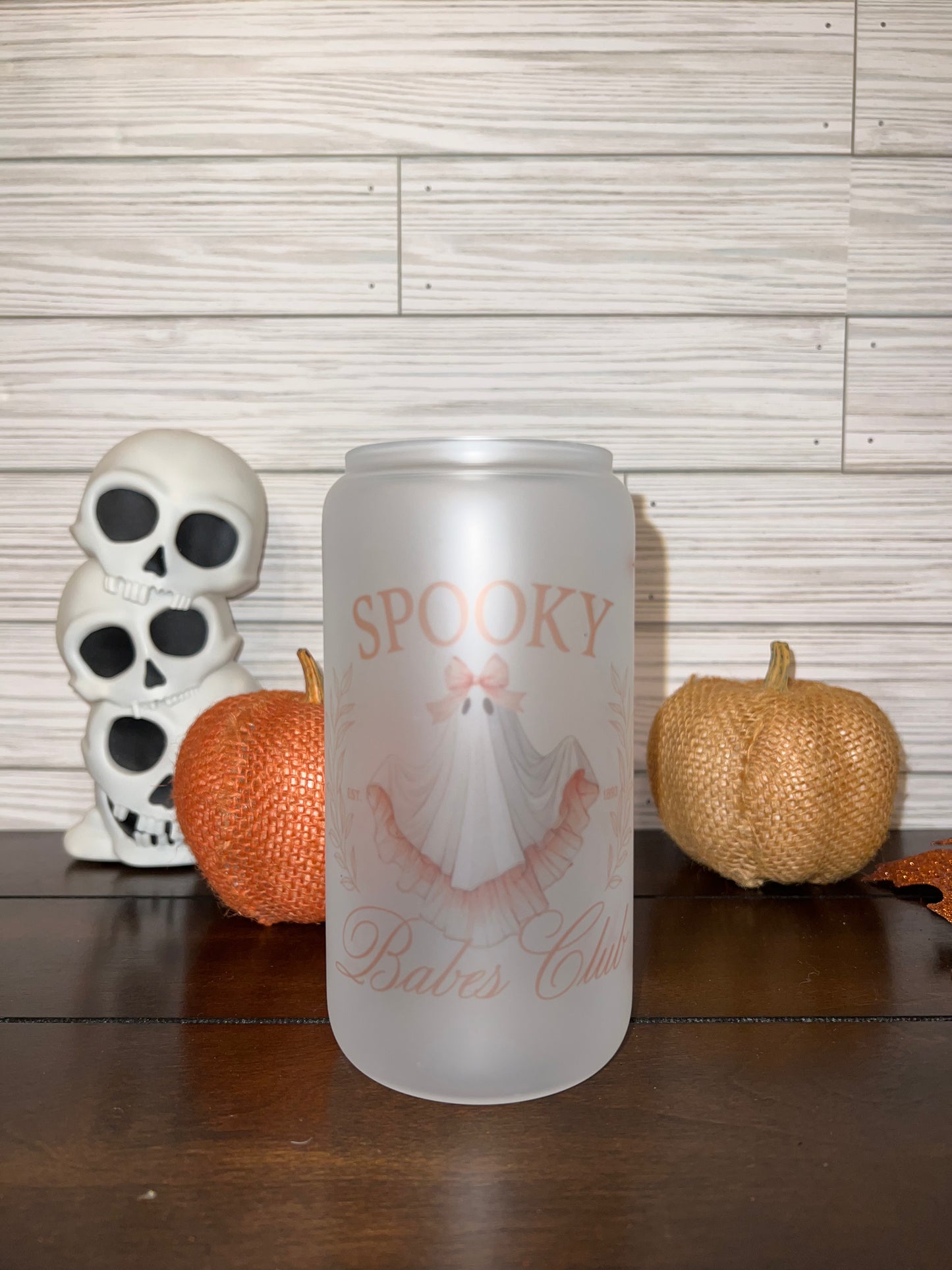 Glass Can - Halloween Pink Ghost Spooky Era