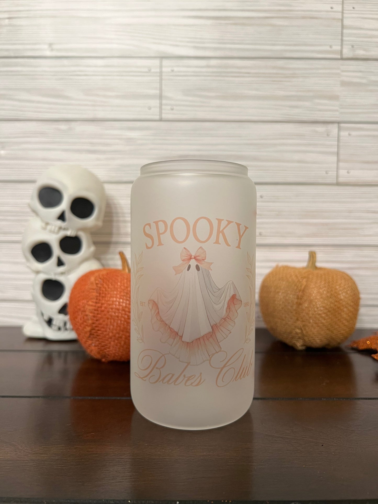 Glass Can - Halloween Pink Ghost Spooky Era