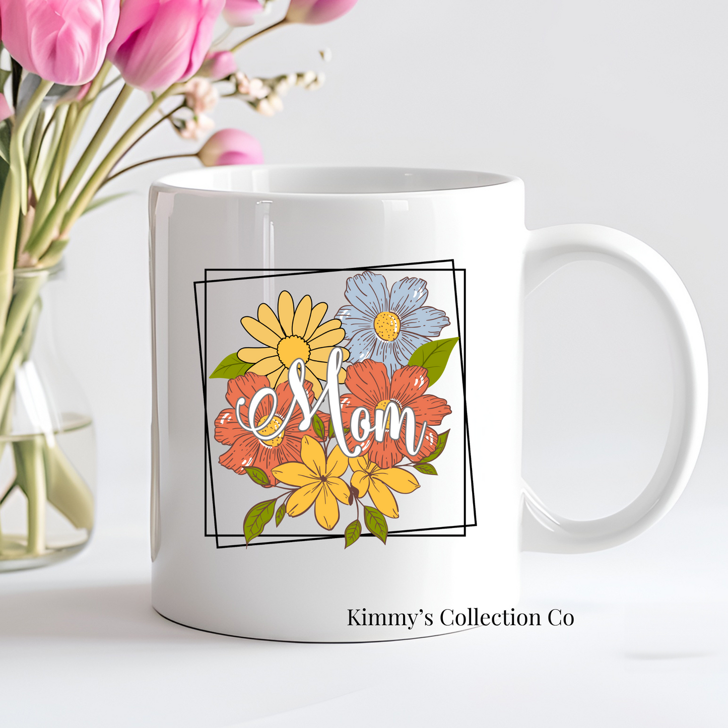 Coffee Mug - Mom, Vintage Floral