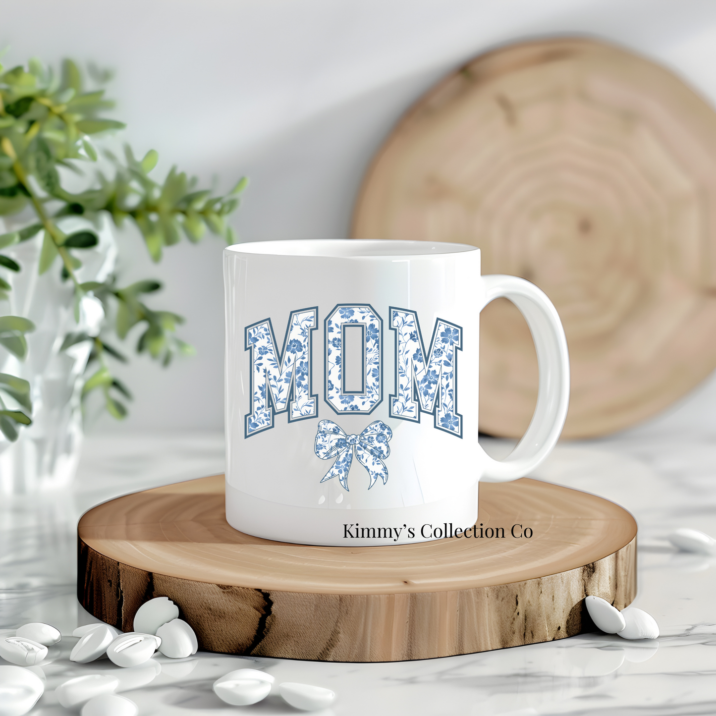 Coffee Mug - Mom, Blue Vintage