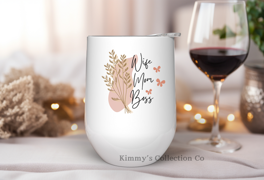 Wine Tumbler - Wife Mom Boss